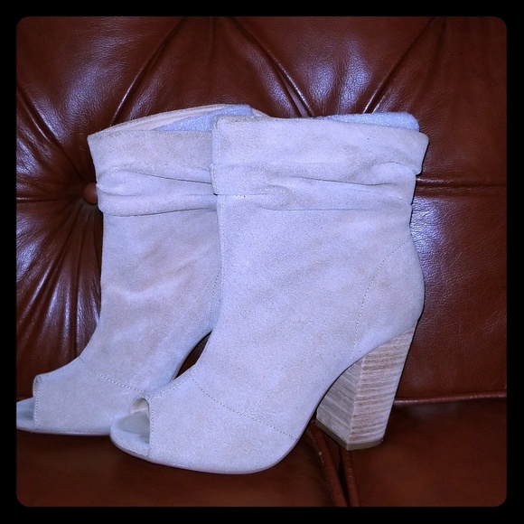 Suede peep toe bootie - Picture 1 of 4